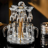 Luxury Crystal Spirits Tass Shooter Glass Set with Gold Foil Decanter - Julia M LifeStyles