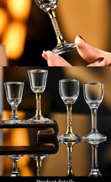 Luxury Crystal Spirits Tass Shooter Glass Set with Gold Foil Decanter - Julia M LifeStyles