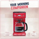 Nostalgia Retro Coffee Maker 12-Cup Programmable Vintage Coffee Machine, Red Julia M LifeStyles