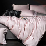 Luxury 100% Egyptian Cotton Reversible Duvet Cover Set - Silver & Purple Julia M LifeStyles