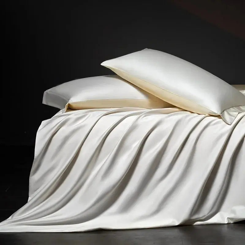 Luxury 100% Egyptian Cotton Reversible Duvet Cover Set - Silver & Purple Julia M LifeStyles