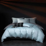 Luxury 100% Egyptian Cotton Reversible Duvet Cover Set - Silver & Purple Julia M LifeStyles