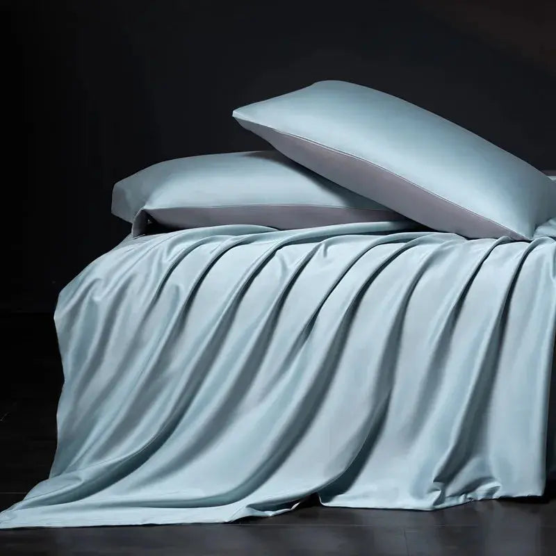Luxury 100% Egyptian Cotton Reversible Duvet Cover Set - Silver & Purple Julia M LifeStyles