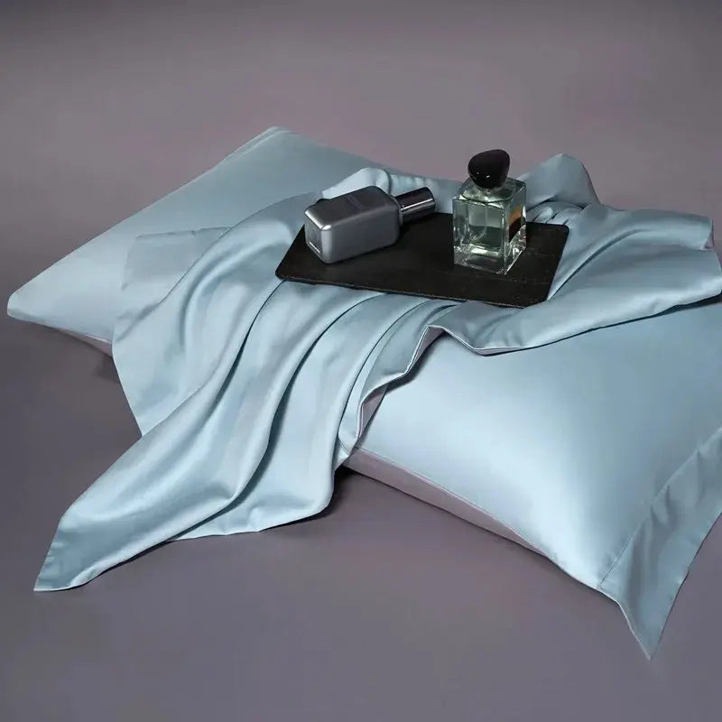 Luxury 100% Egyptian Cotton Reversible Duvet Cover Set - Silver & Purple Julia M LifeStyles