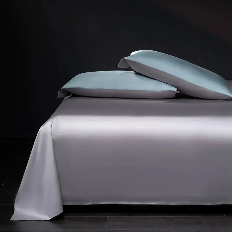 Luxury 100% Egyptian Cotton Reversible Duvet Cover Set - Silver & Purple Julia M LifeStyles