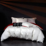 Luxury 100% Egyptian Cotton Reversible Duvet Cover Set - Silver & Purple Julia M LifeStyles