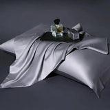 Luxury 100% Egyptian Cotton Reversible Duvet Cover Set - Silver & Purple Julia M LifeStyles
