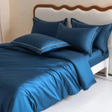 Luxury 1000TC Egyptian Cotton Duvet Cover Set with Silver Embroidery Julia M LifeStyles