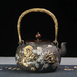 Opulent Dragon and Phoenix Gilt Iron Pot - Julia M LifeStyles