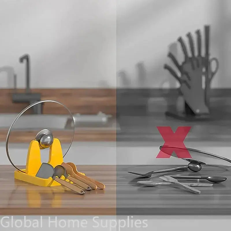 Foldable Kitchen Spoon Rest and Pot Lid Holder