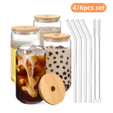 Julia M LifeStyles Glass Bubble Tea Cup Set - 4 Stylish Cups with Lids & Straws - Julia M LifeStyles