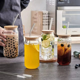 Julia M LifeStyles Glass Bubble Tea Cup Set - 4 Stylish Cups with Lids & Straws - Julia M LifeStyles