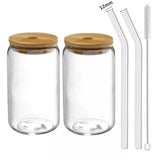 Julia M LifeStyles Glass Bubble Tea Cup Set - 4 Stylish Cups with Lids & Straws - Julia M LifeStyles