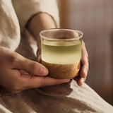 Elegant Blossom Glass Teapot with Wooden Lid by Julia M Lifestyles - Julia M LifeStyles