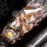 Crystal Glass Wine Decanter Set with Gold Foil Shot Cup Julia M LifeStyles