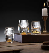 Crystal Glass Wine Decanter Set with Gold Foil Shot Cup Julia M LifeStyles