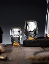 Crystal Glass Wine Decanter Set with Gold Foil Shot Cup Julia M LifeStyles