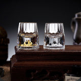 Crystal Glass Wine Decanter Set with Gold Foil Shot Cup Julia M LifeStyles