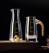Crystal Glass Wine Decanter Set with Gold Foil Shot Cup Julia M LifeStyles