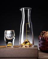 Crystal Glass Wine Decanter Set with Gold Foil Shot Cup Julia M LifeStyles