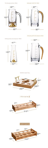 Crystal Glass Wine Decanter Set with Gold Foil Shot Cup Julia M LifeStyles