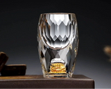 Crystal Glass Wine Decanter Set with Gold Foil Shot Cup Julia M LifeStyles