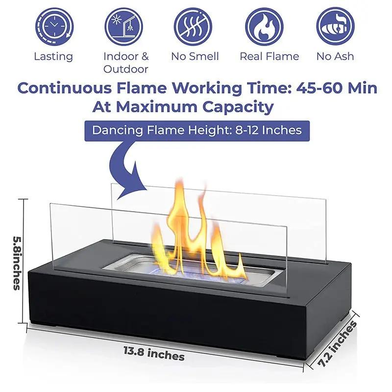 Indoor Fire Pit Mini Alcohol Lamp Fireplace Glass Table Accessories Personal Fireplace Indoor And Outdoor Camping Rectangle Fire Pit Alcohol Fireplace - Julia M LifeStyles