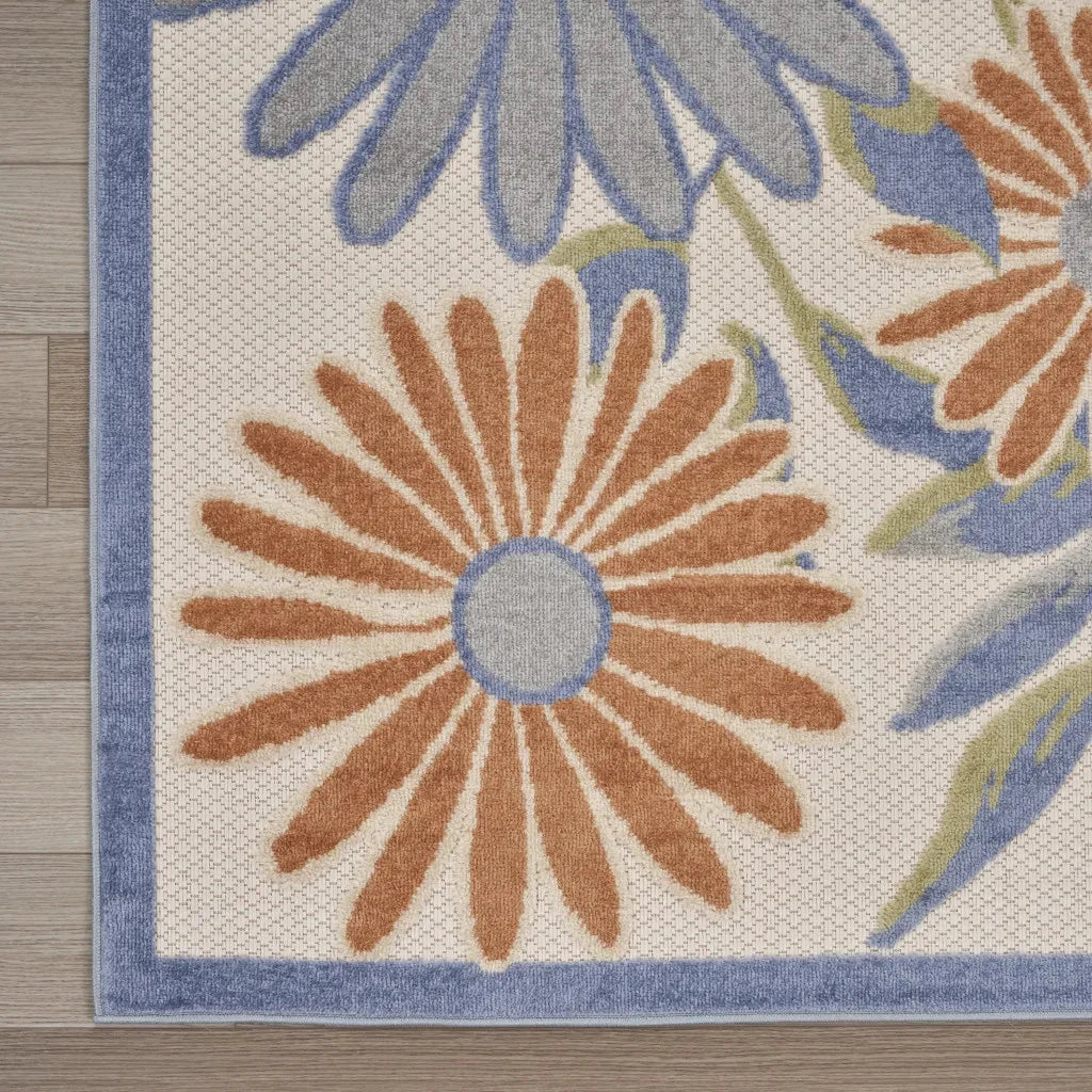 HMS 6' X 9' Beige Floral Indoor/Outdoor Area Rug Julia M LifeStyles