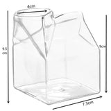Milk Box Shape Glass Cup - 300ml Transparent Drinkware - Julia M LifeStyles