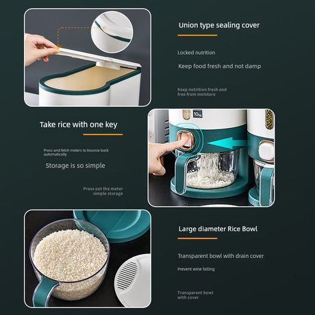 Luxurious Seal & Dispense Rice Storage Bucket Julia M LifeStyles