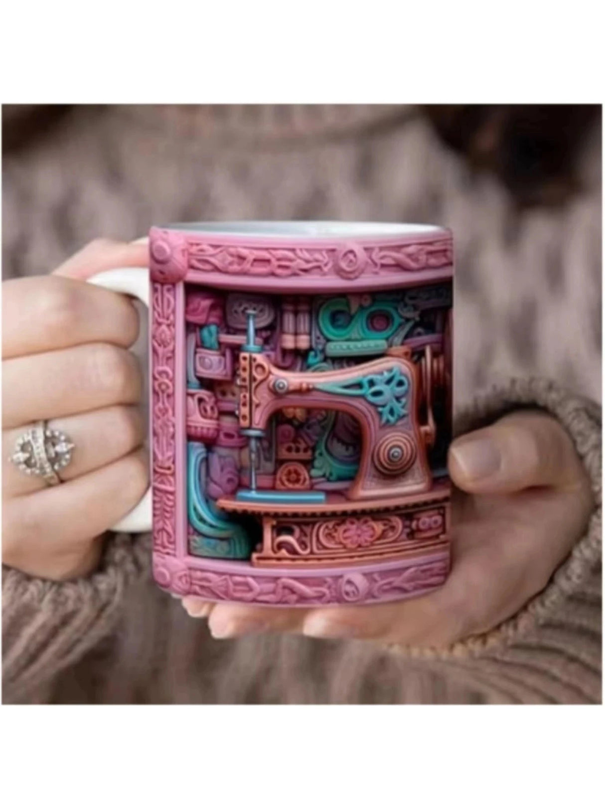 Sewing Machine Design Ceramic Mug - Unique Gift for Sewing Enthusiasts Julia M LifeStyles