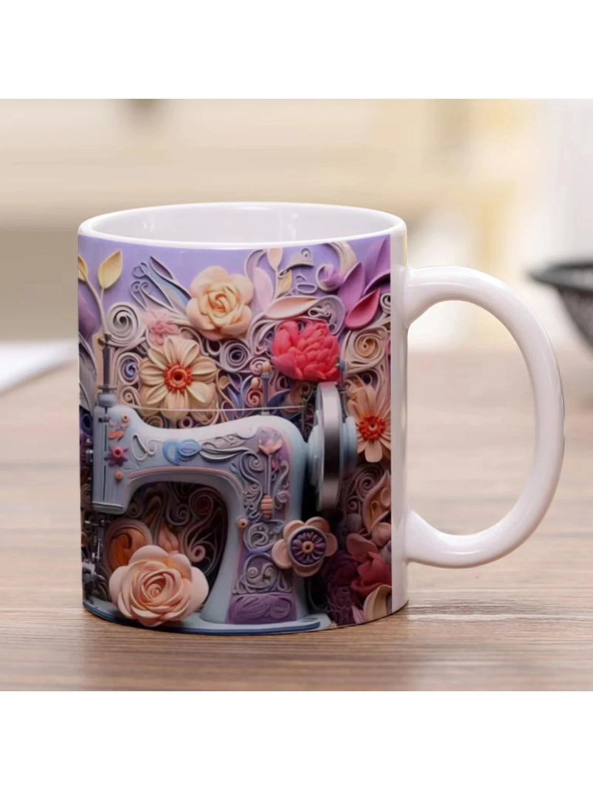 Sewing Machine Design Ceramic Mug - Unique Gift for Sewing Enthusiasts Julia M LifeStyles