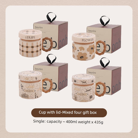 Hero Retro Ceramic Mug with Lid - Exquisite 300-400ml Coffee Cup Julia M LifeStyles