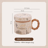 Hero Retro Ceramic Mug with Lid - Exquisite 300-400ml Coffee Cup Julia M LifeStyles
