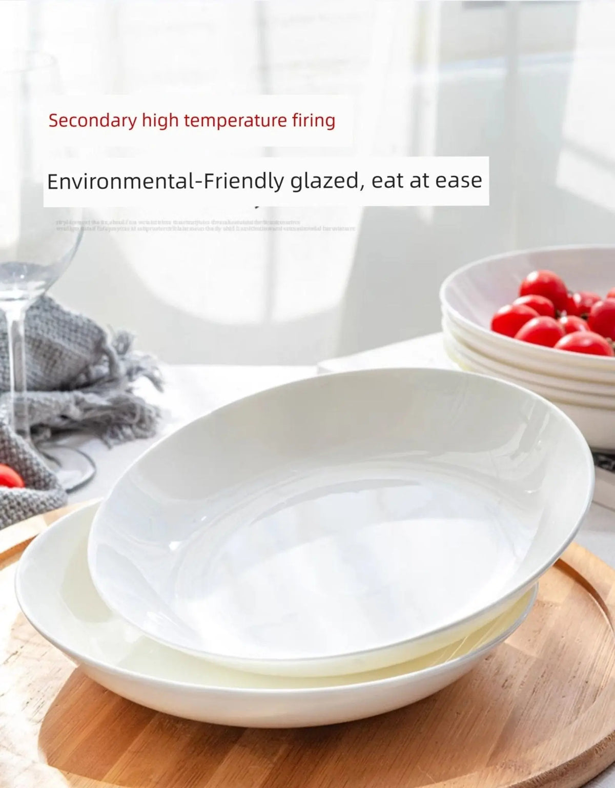 Pure White Tableware Porcelain Minimalist Size round Plate - Julia M LifeStyles