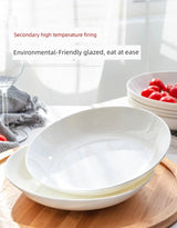 Pure White Tableware Porcelain Minimalist Size round Plate - Julia M LifeStyles
