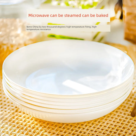 Pure White Tableware Porcelain Minimalist Size round Plate - Julia M LifeStyles