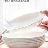 Pure White Tableware Porcelain Minimalist Size round Plate - Julia M LifeStyles