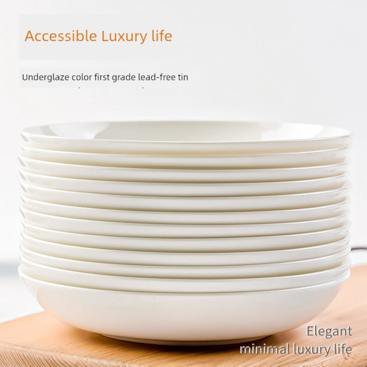 Pure White Tableware Porcelain Minimalist Size round Plate - Julia M LifeStyles
