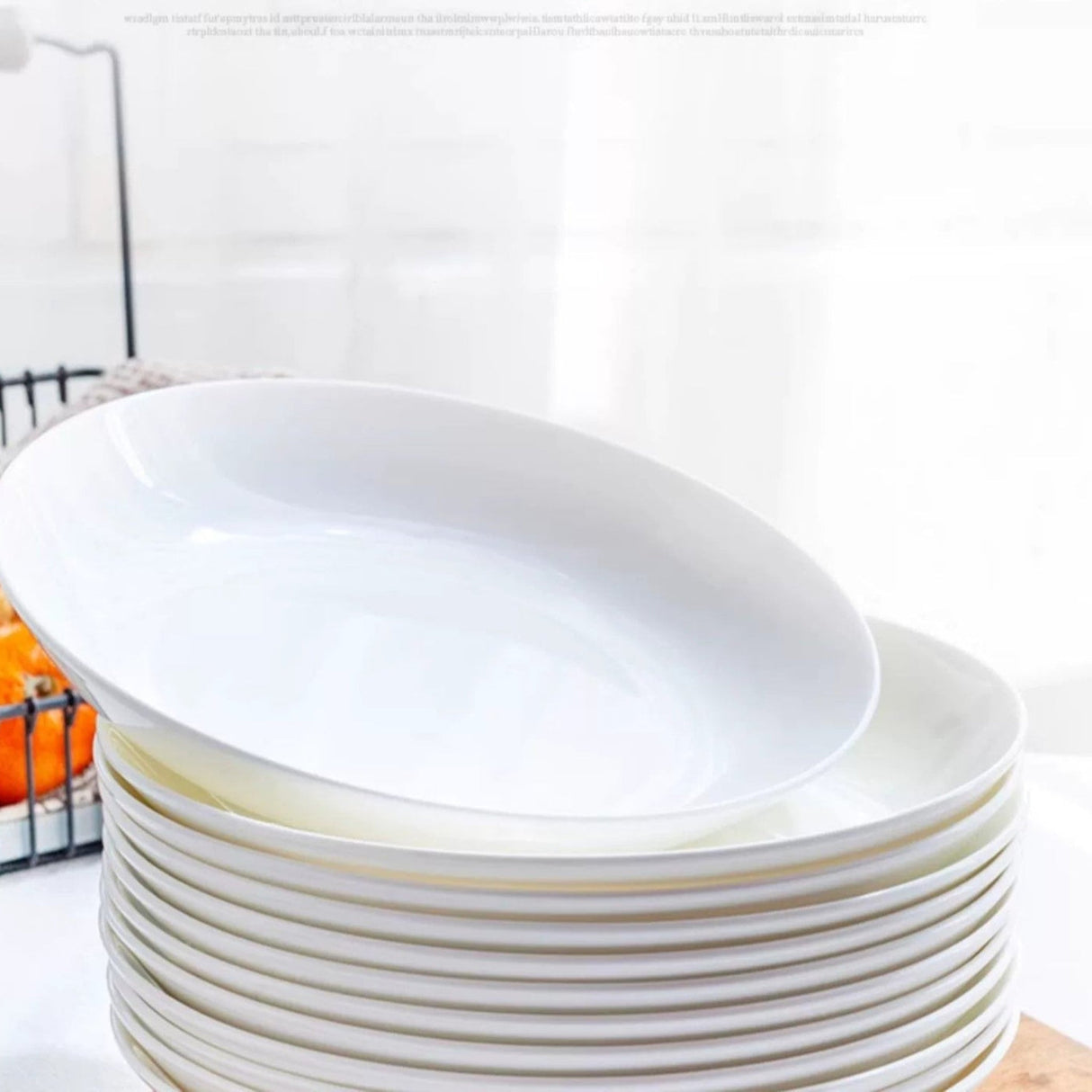 Pure White Tableware Porcelain Minimalist Size round Plate - Julia M LifeStyles