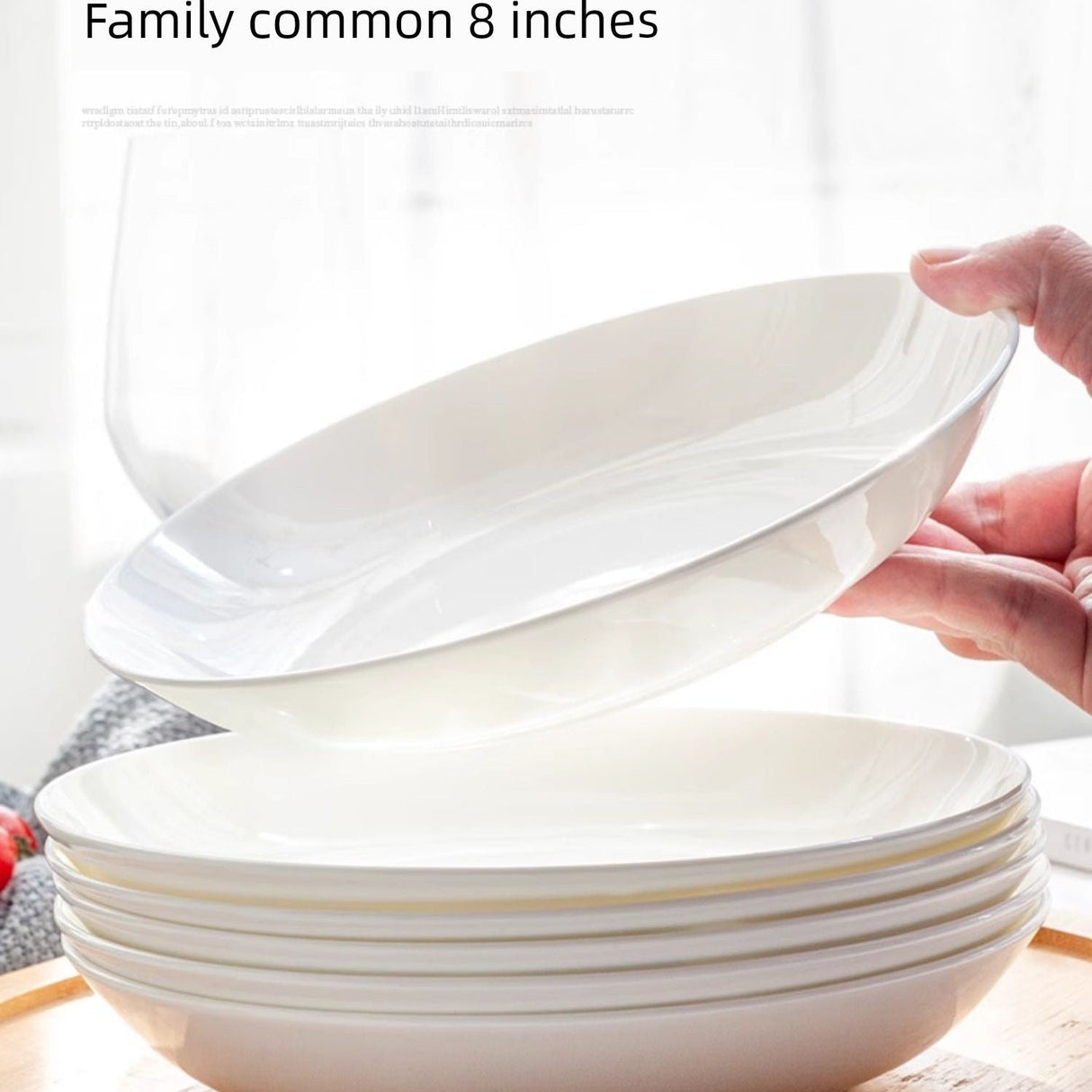 Pure White Tableware Porcelain Minimalist Size round Plate - Julia M LifeStyles