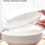 Pure White Tableware Porcelain Minimalist Size round Plate - Julia M LifeStyles