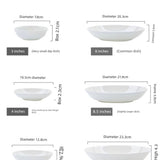 Pure White Tableware Porcelain Minimalist Size round Plate - Julia M LifeStyles