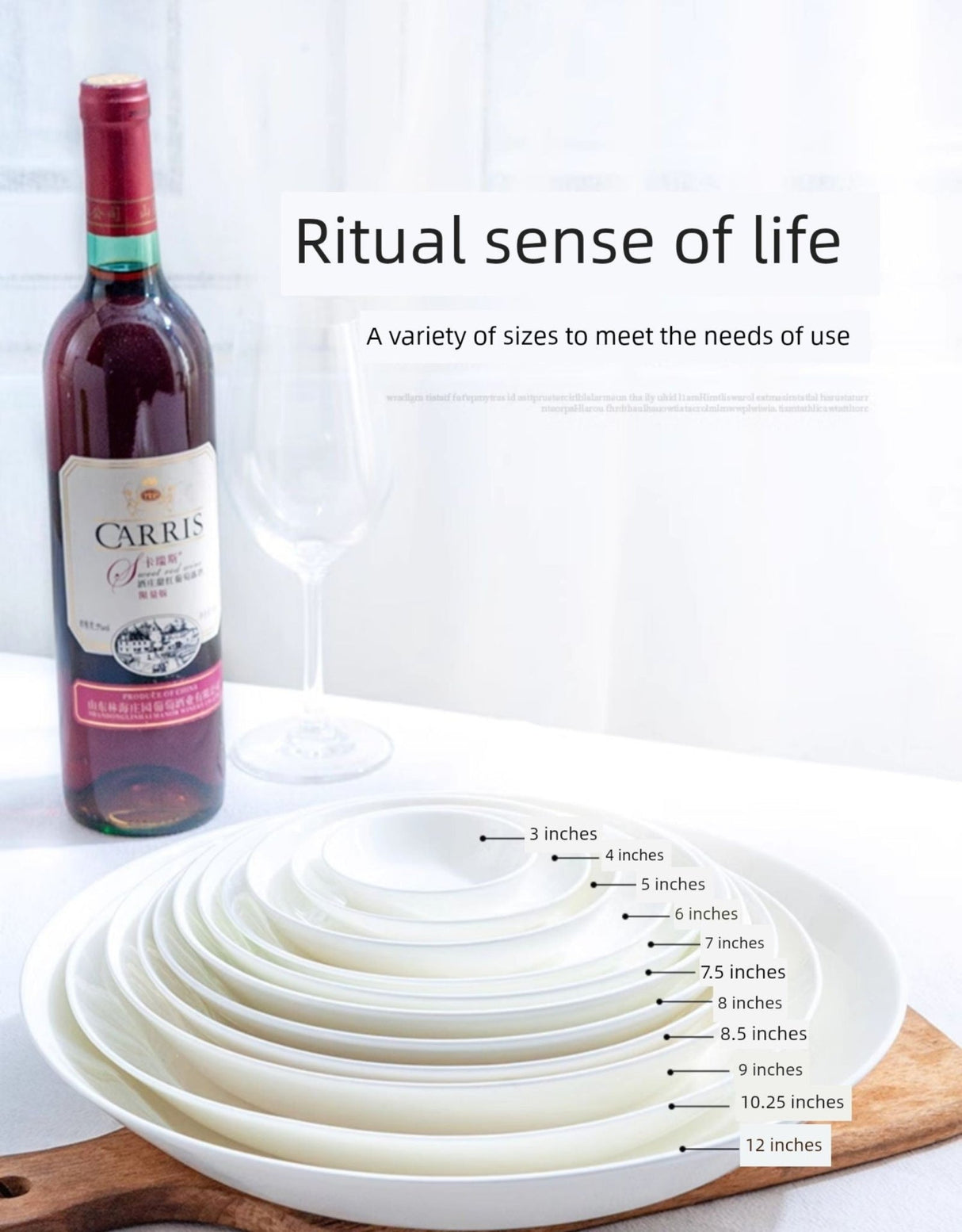 Pure White Tableware Porcelain Minimalist Size round Plate - Julia M LifeStyles