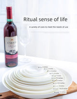 Pure White Tableware Porcelain Minimalist Size round Plate - Julia M LifeStyles