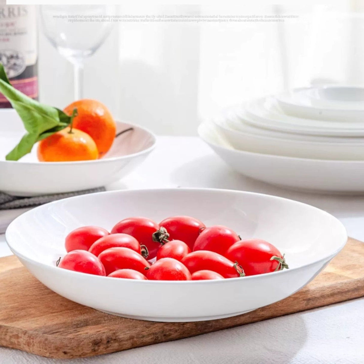 Pure White Tableware Porcelain Minimalist Size round Plate - Julia M LifeStyles