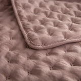Stitch Taupe Quilt Set with 2Pillow Shams Reversible Quilted Bed Cover set Ultra Soft Lightweigh Microfiber Filler Dusty Pink - Julia M LifeStyles