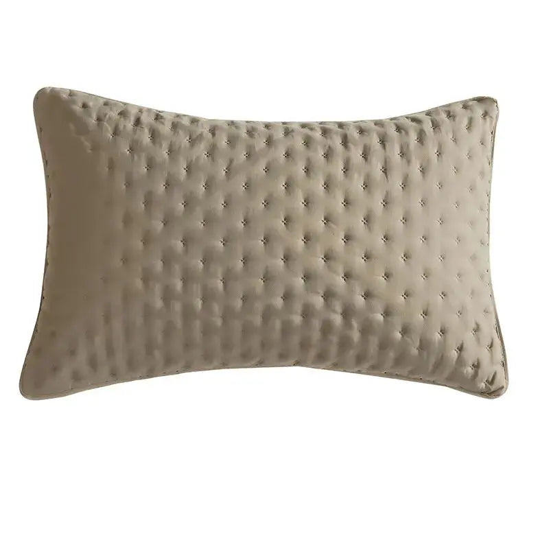 Stitch Taupe Quilt Set with 2Pillow Shams Reversible Quilted Bed Cover set Ultra Soft Lightweigh Microfiber Filler Dusty Pink - Julia M LifeStyles