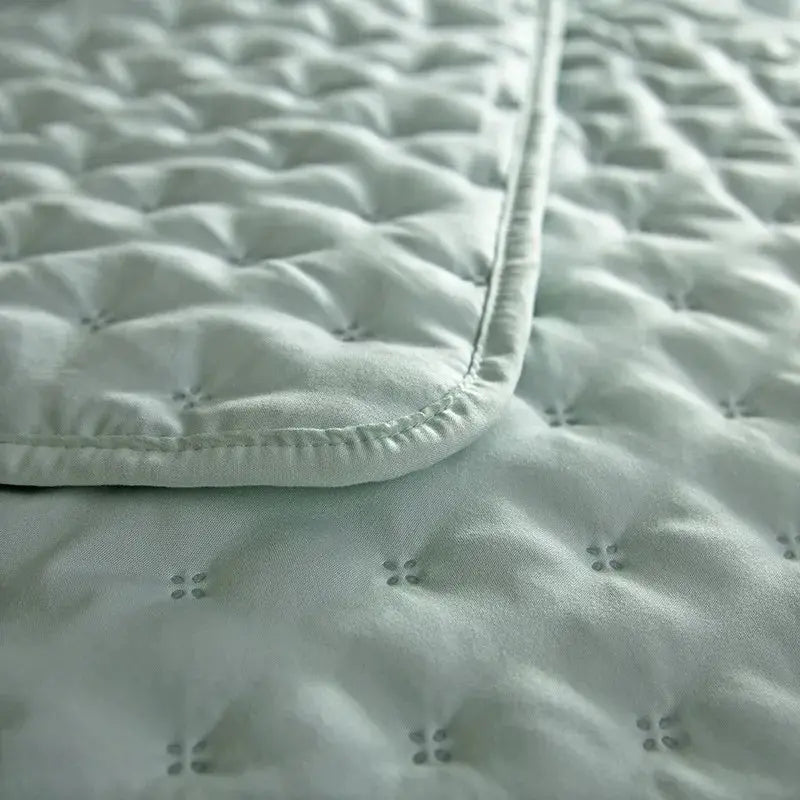 Stitch Taupe Quilt Set with 2Pillow Shams Reversible Quilted Bed Cover set Ultra Soft Lightweigh Microfiber Filler Dusty Pink - Julia M LifeStyles