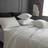 Stitch Taupe Quilt Set with 2Pillow Shams Reversible Quilted Bed Cover set Ultra Soft Lightweigh Microfiber Filler Dusty Pink - Julia M LifeStyles